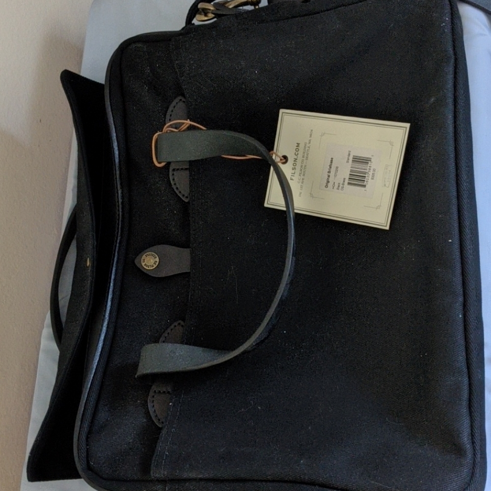 Filson canvas and leather briefcase
